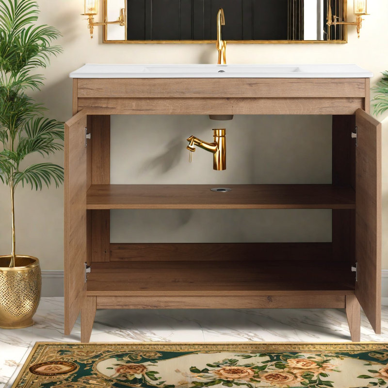 Rangement en chêne moderne, Brun