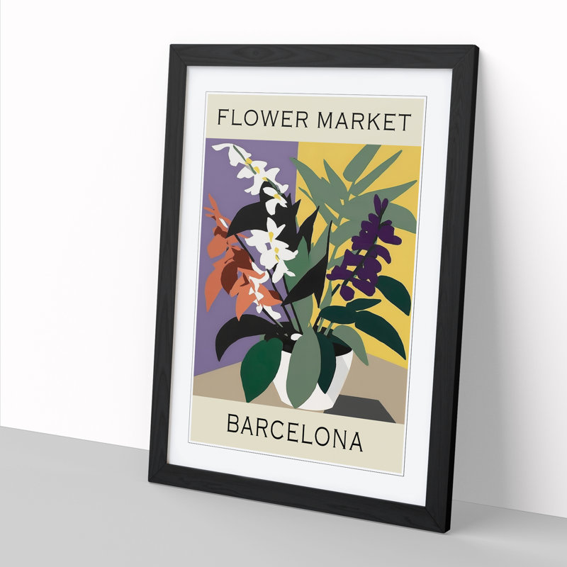Barcelona Flower Market Exhibition No.7 1 Piece Single Picture Frame Wall Art, 64cm H x 46cm W x 2cm D