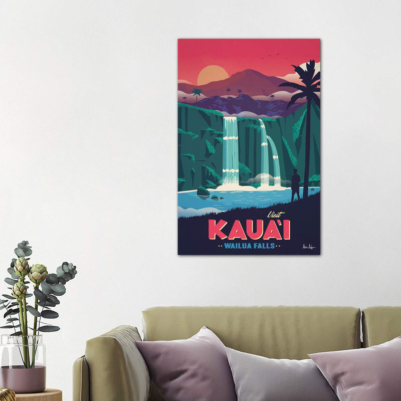 Wailua Falls - Wrapped Canvas Print, 101.6cm H x 66.04cm W x 3.81cm D