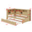 Lit de jour en bois avec tablettes de rangement, USB et lit gigogne-289429117