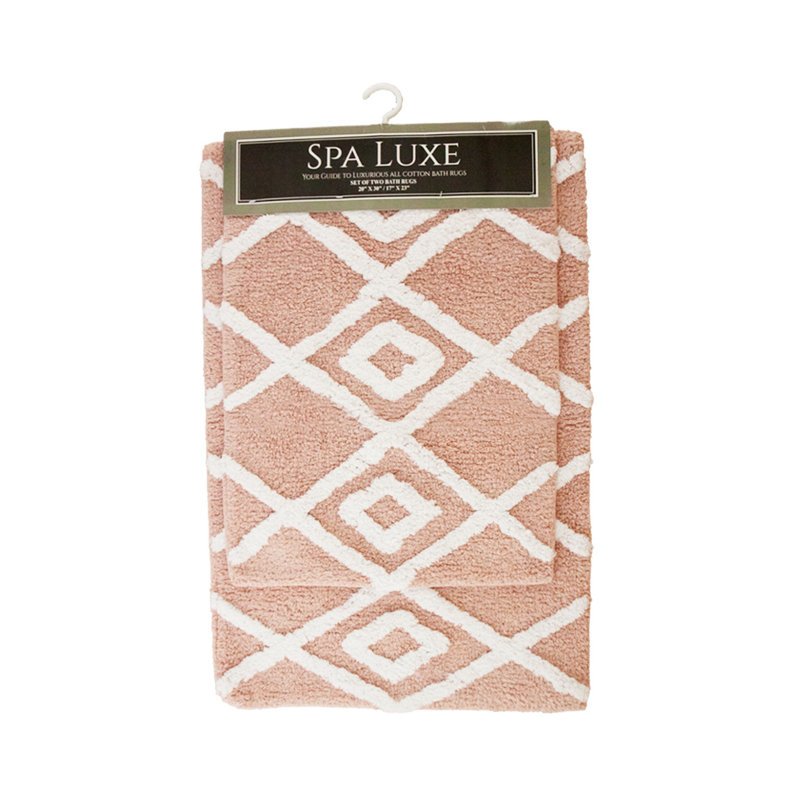 Jalien Cotton Bath Rug, Rose Smoke