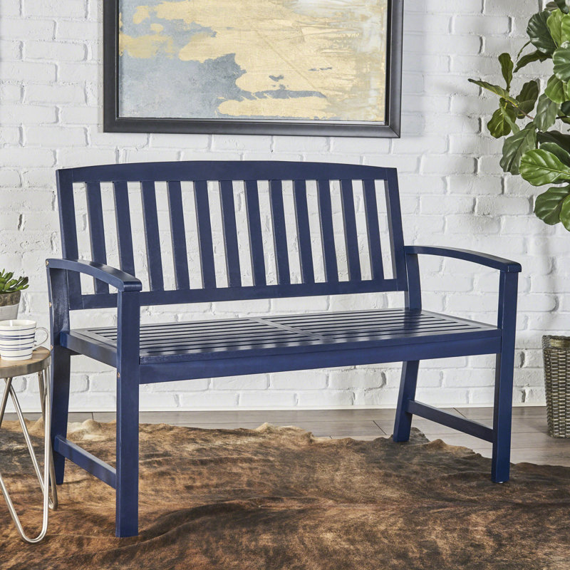 Banc en bois bleu marine attrayant pour l'intérieur et l'extérieur