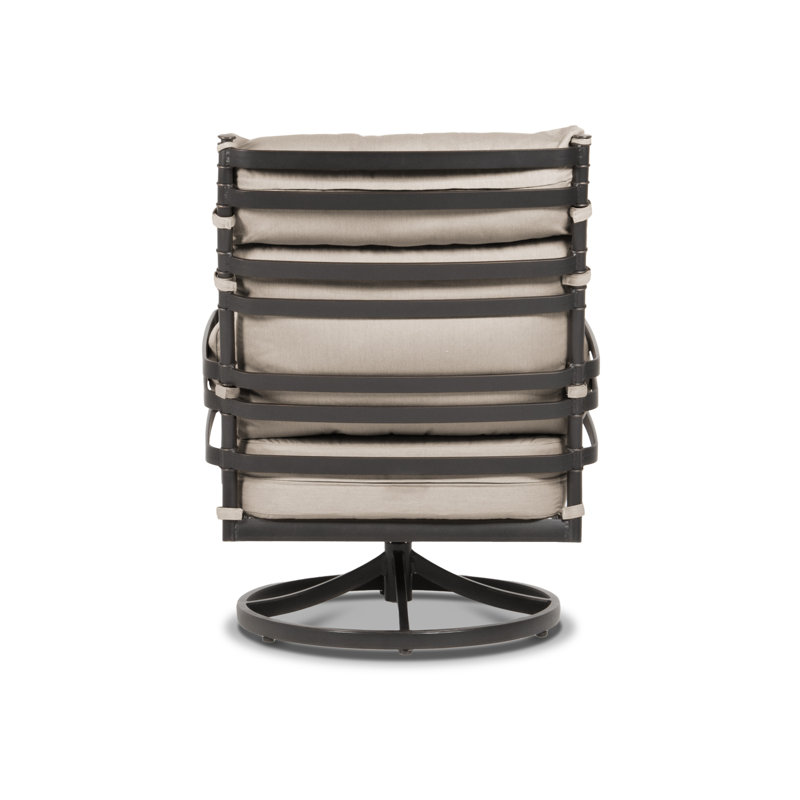 Lancaster High Back Deep Seating Swivel Chair, Cast Ash Sunbrella® Plainweave