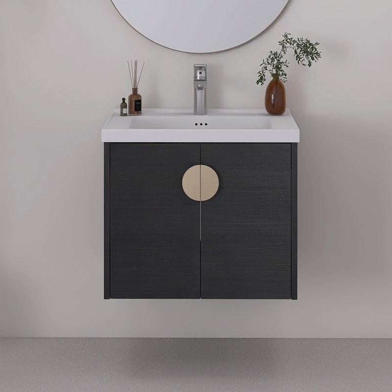 Meuble-lavabo mural 24 po avec lavabo en céramique