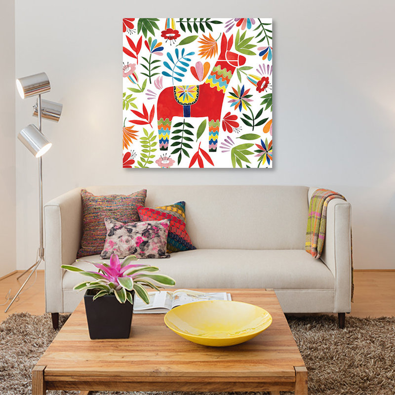 « fête otomi ii », impression sur toile, H 12 po x l 12 po x P 0,75 po, Toile tendue, Pas de tapis