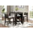 3-Piece Pack Counter Height Set Table W Display Shelf USB Ports And 2X Counter Height Chairs Fabric Upholstered Dining Furniture