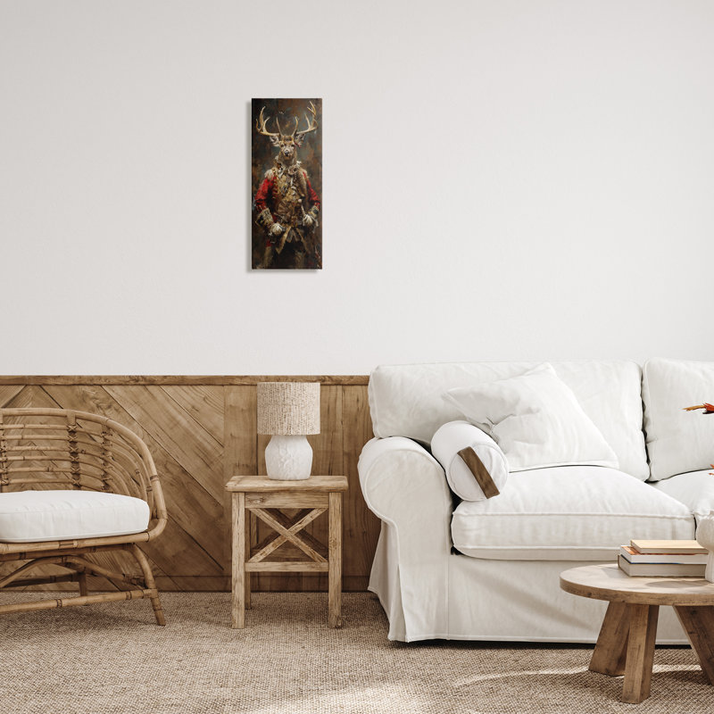 «Regal Deer Portrait», art mural sur toile par Sean Parnell, H 24 po x l 10 po