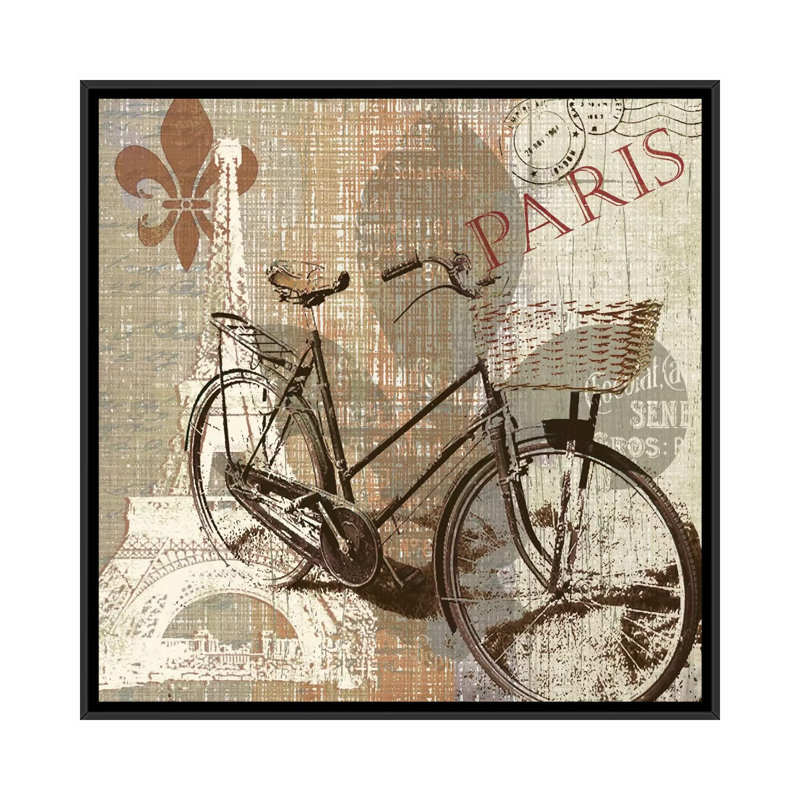 Paris Trip, impression sur toile tendue, H 37 po x l 37 po x P 1,5 po, Toile encadrée noire, Pas de tapis