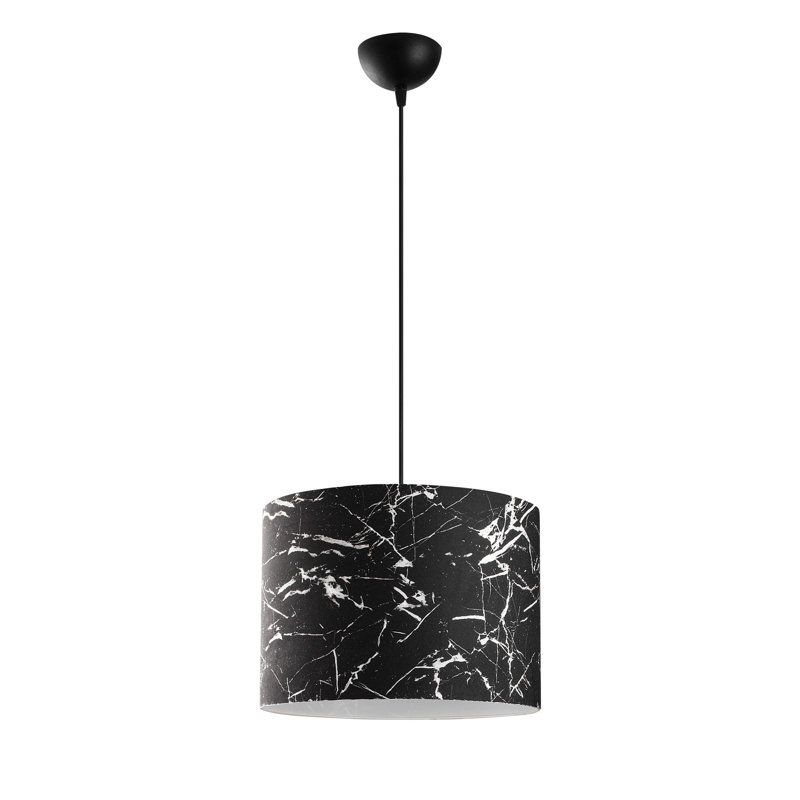Luminaire suspendu tambour simple à 1 lumière Aieshia, Noir, noir, noir, noir
