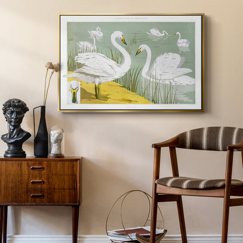Paysage rétro - XX, Toile avec cadre flottant or, H 17 po x l 25 po x P 2 po