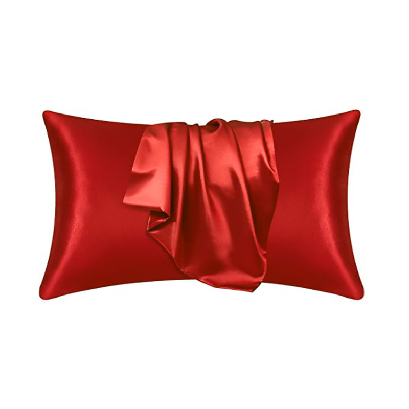 Aieshia 100% Satin Envelope Pillow Case, Red