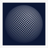 Navy Sphere 2' Framed Graphic Art Print on Glass