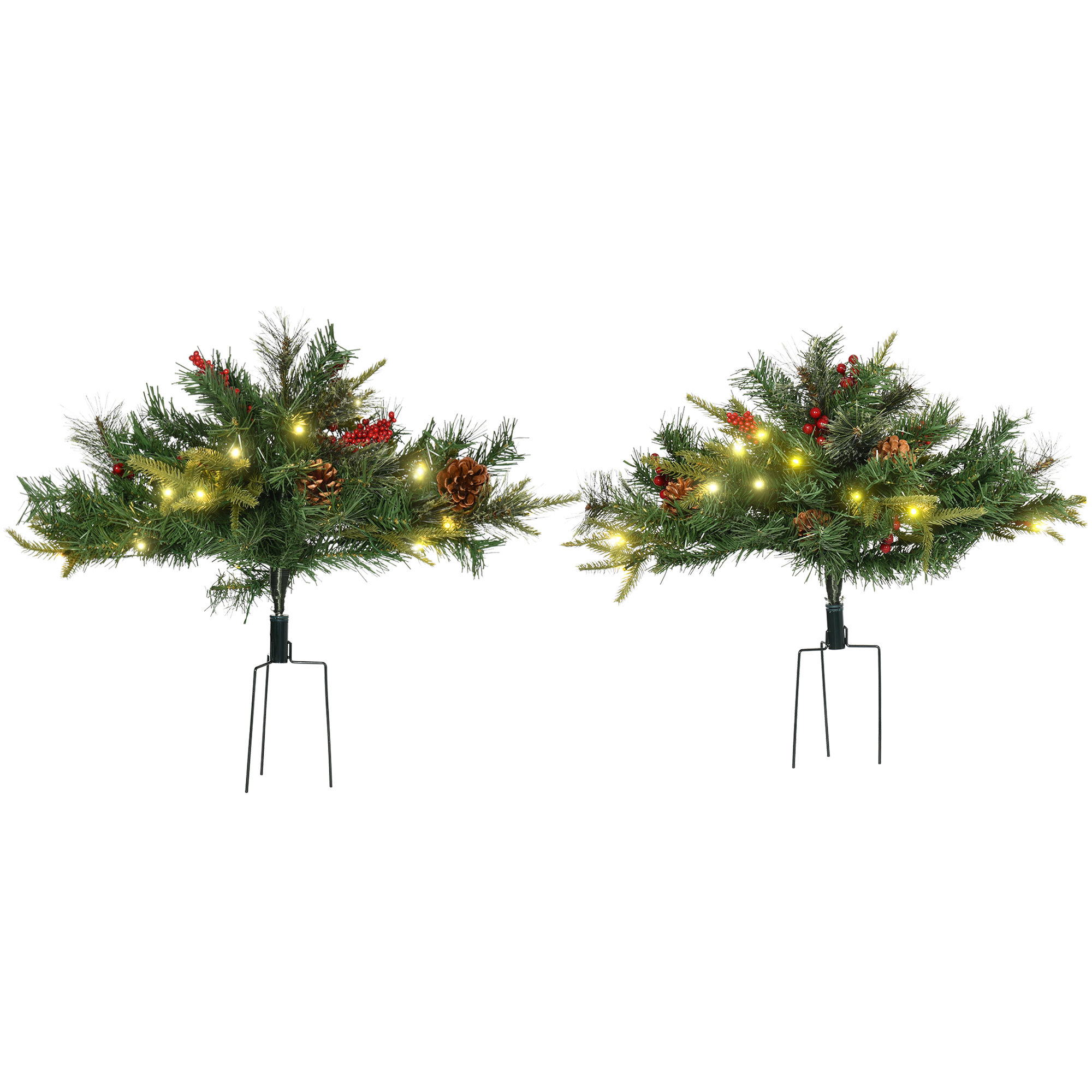 The Holiday Aisle® 21.75" H Green Artificial Pine Christmas Tree with ...