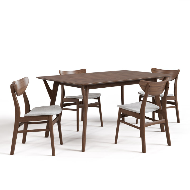 Gateshead Dining Table Set, 5 Pieces: Table, 4 Chairs
