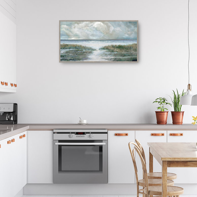 Bliss by Studio Arts Canvas Art Print, 29" H x 55" W x 1.5" D, Light Gray Framed
