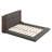 Floor Upholstered Platform Bed With Extended Wood Headboard & Bedside Shelf-1611474520