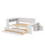 Lit de jour double avec tablettes de rangement, tiroirs, lit gigogne, station de charge, lumière DEL, bureau et armoire-320421310