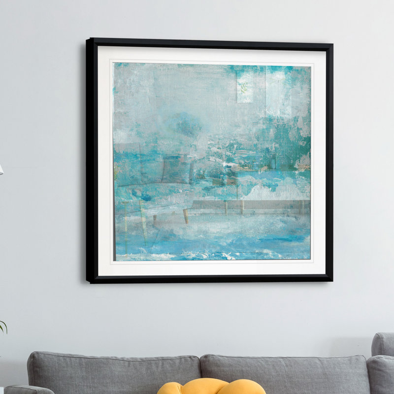 Aqua Skies - reproduction d'art, H 30,5 po x l 30,5 po x P 1,5 po, Cadre plastique noir
