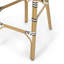 Tabouret de bar 29,5 po en rotin français d'extérieur, blanc et noir, structure en aluminium avec finition en bambou (ensemble de 2)