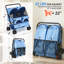 Poussette double pour 2 chiens et chats, transporteur pliable à deux places avec capacité de 44 lb, roues à 360 ° et panier de rangement