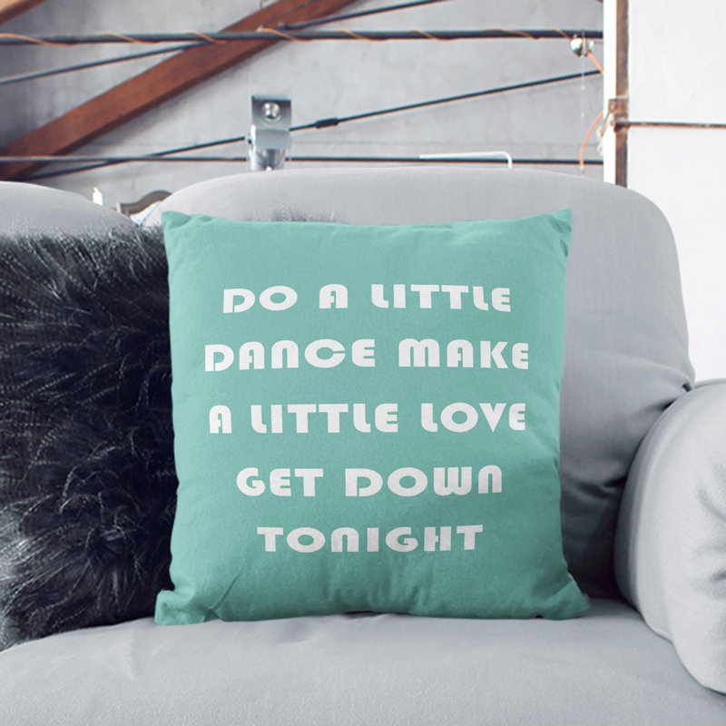 Do A Little Dance Typography Square Throw Cushion, 55cm H x 55cm W x 20cm D