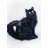 Furry Black Watercolor Cat - Black Framed Canvas Decor