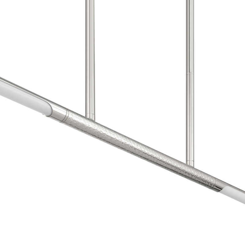 Lustre linéaire en nickel poli 5 lumières à DEL 5cc Drexel 48 pouces