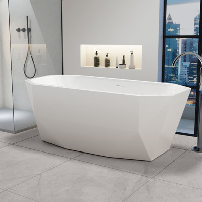 63'' x 29'' Freestanding Soaking Acrylic Bathtub