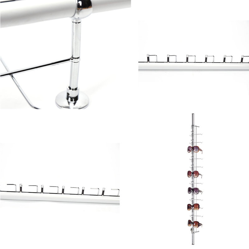 43.3'' H x 9.3'' W 8 pcs Aluminum Eyeglass Display Stand Rack with Lock