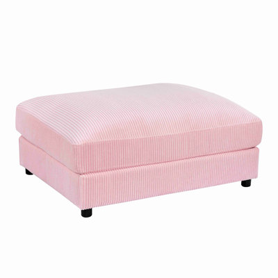 Corduroy Upholstered Rectangle Ottoman