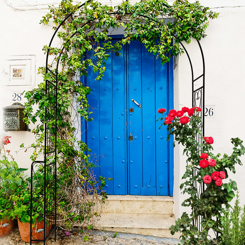 Jardin d'extérieur en métal - Treillis arqué noir 94,5 po