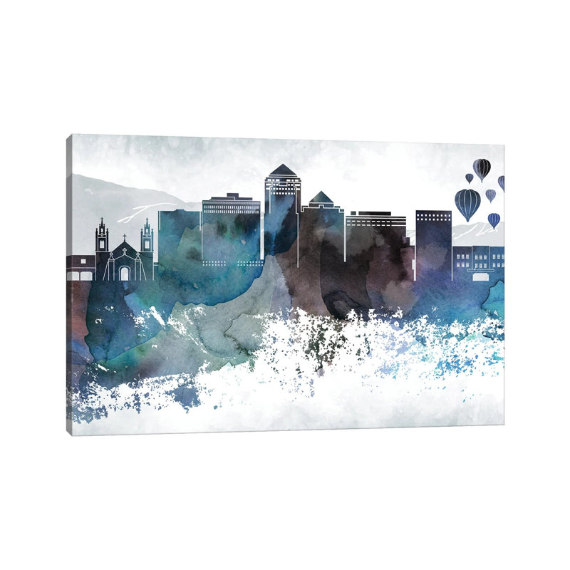 Albuquerque Bluish Skylines by WallDecorAddict - Wrapped Canvas Print, 20.32cm H x 30.48cm W x 1.91cm D