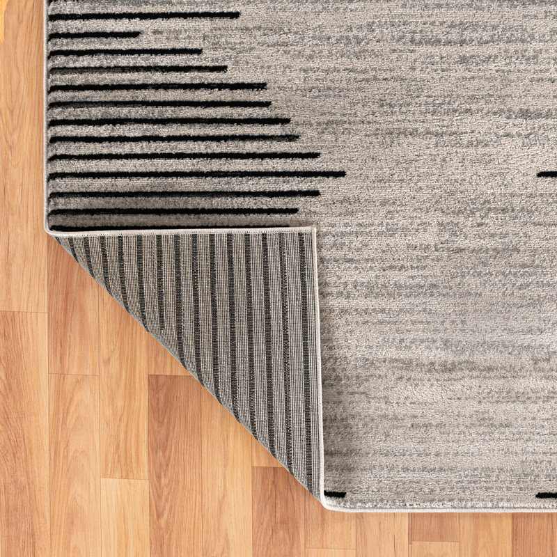 Tapis crème / noir Damarcus, Rectangle 7 pi 10 po x 10 pi, Cream