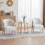 Table de bout ronde de 24 po avec pieds en forme de V - Bois massif moderne Mid-Century