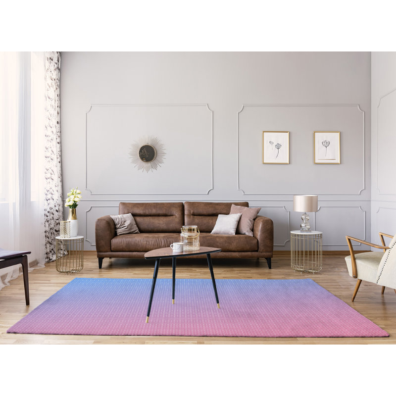 Tapis rouge violet pâle/bleu clair dégradé napperon, Rectangle 8 pi x 10 pi