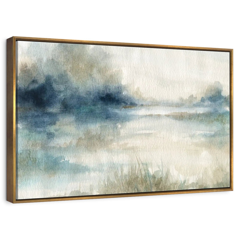 Still Still Waters II, Cadre flottant doré, 37 po x 25 po