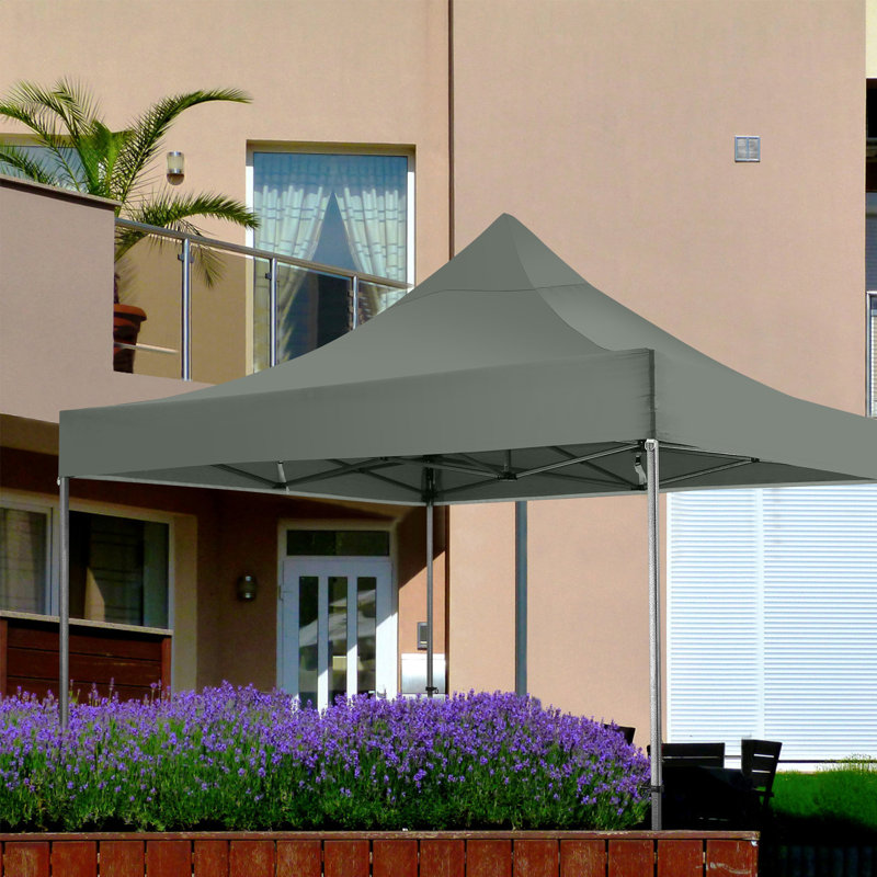 3x3m Heavy Duty Pop Up Canopy Tent with 4 Sidewalls, Grey