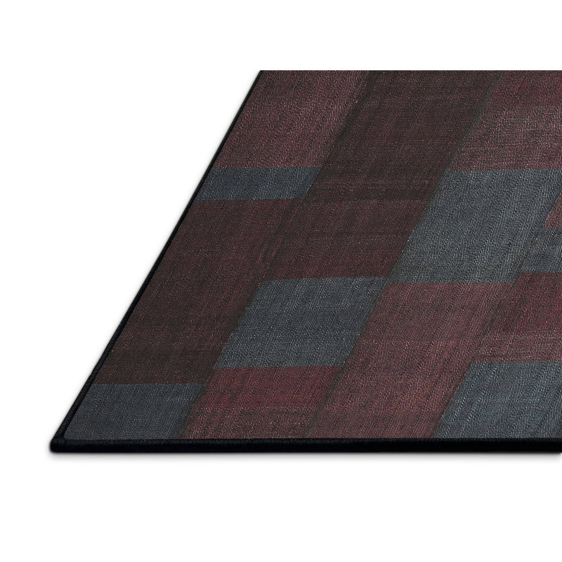 Tapis brun/bleu zone contemporaine, Rectangle 8 pi x 12 pi