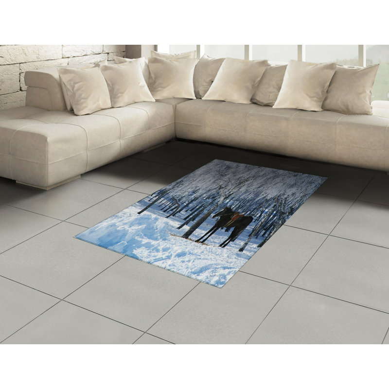 Tapis décoratif à longs poils en fibre de polyester haute densité Animal, Rectangle— 4 pi x 5 pi 8 po