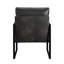 Fauteuil d'appoint de salon élégant en similicuir gris foncé et métal noir-1539416578