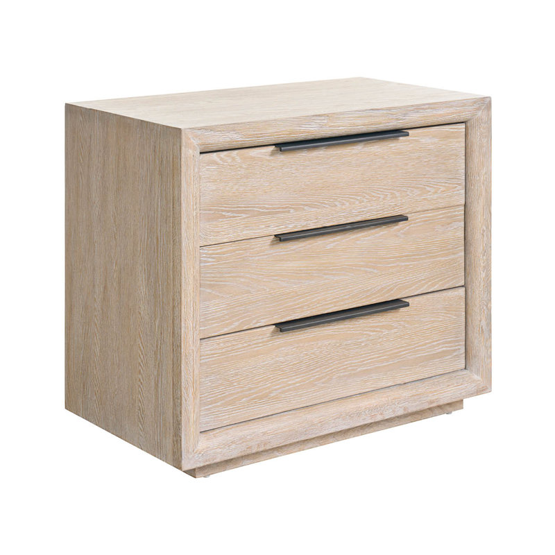 Modern 3 - Drawer Nightstand, Gray