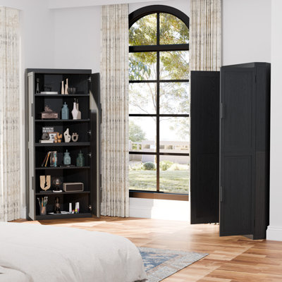 Ensemble de 4 armoires d'appoint d'angle avec portes et rangement de rangement 16 po x P 31 po x H 72 po