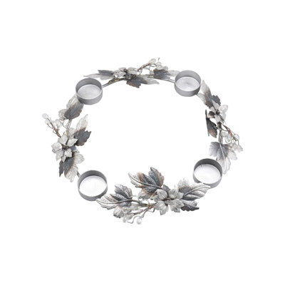 Couronne supérieure de table en métal avec 4 porte-photophore, 17 po