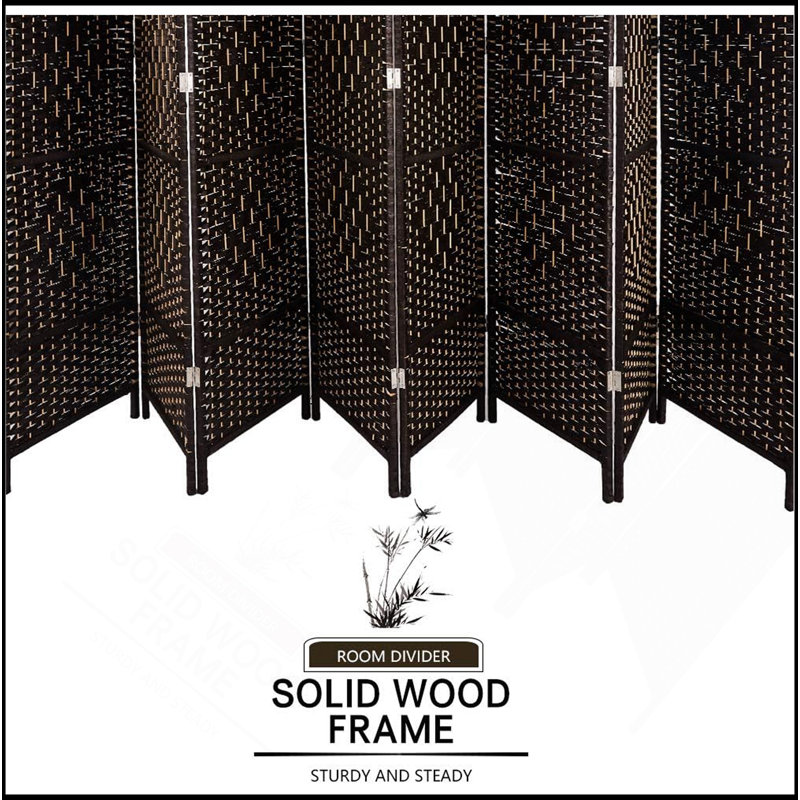 8 Panel Room Divider, Folding Screen