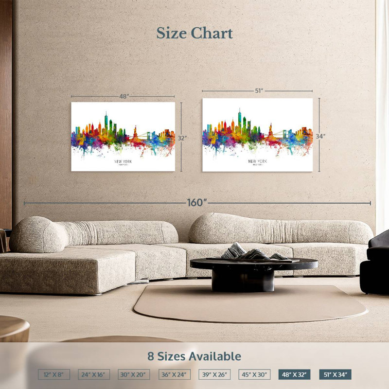 Sireci Vibrant New York Skyline I, 34" H x 51" W