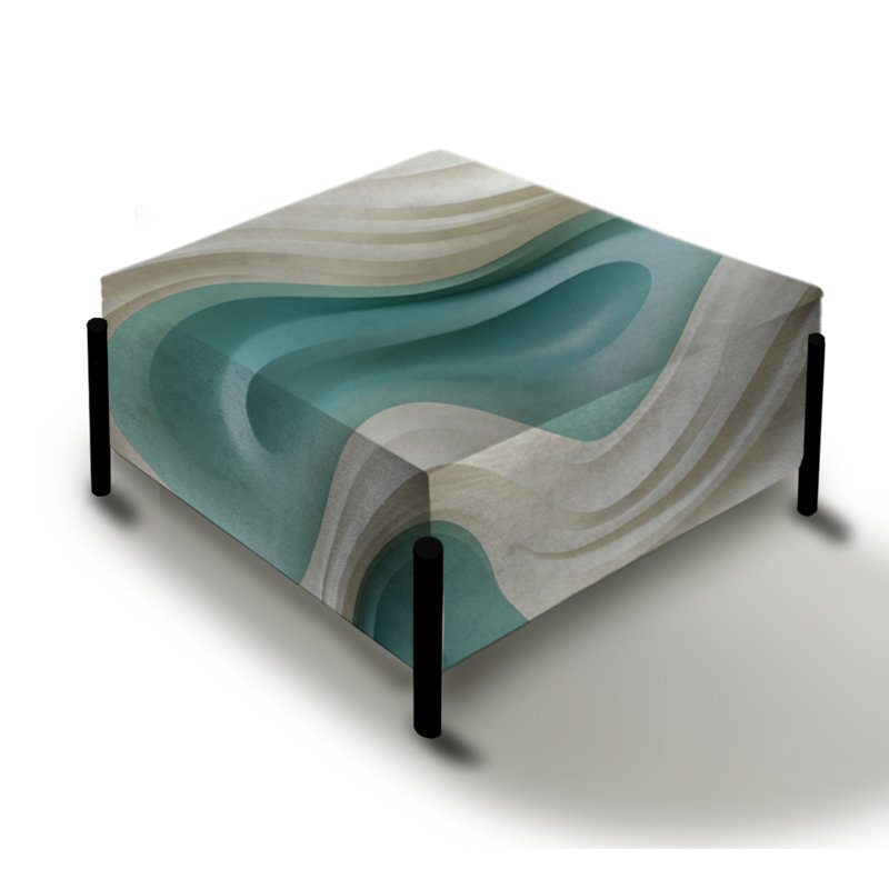 Sculptural Elegance - Grand repose-pieds carré abstrait