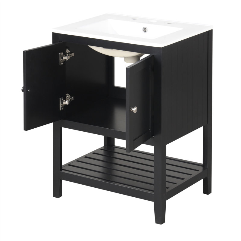 Charming Bathroom Vanity With Sturdy Construction And Practical Storage