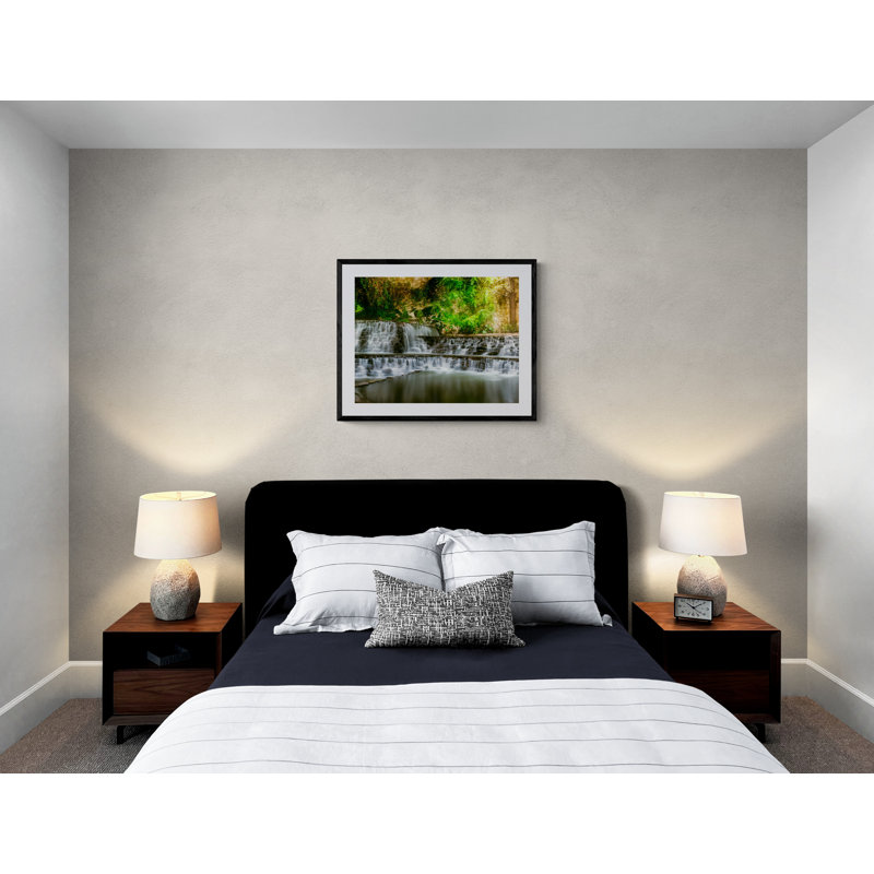 Riverwalk Waterfall Print by Beth Sheridan, Black Framed Paper, 25.25" H x 31.25" W