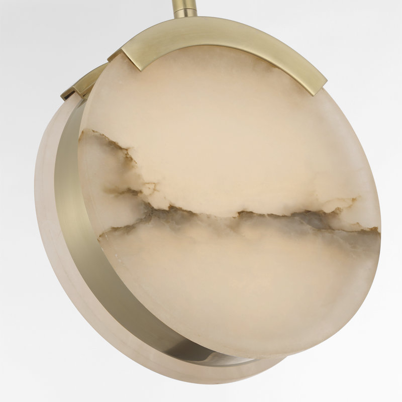 Kelly Wearstler Melange 7" Pendant in Antique-Burnished Brass with Alabaster, Antique-Burnished Brass