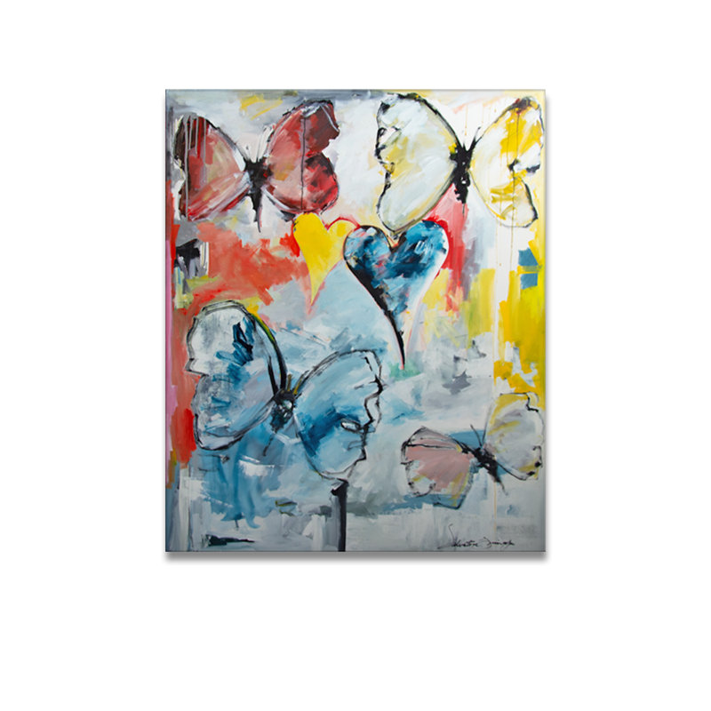 «One of a Kind Art» Original Love is in the Air par - Peinture sur toile tendue